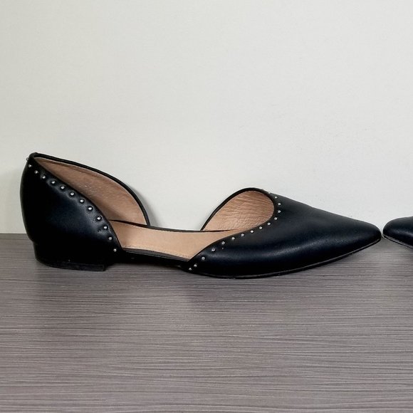 Halogen Maisy d'Orsay Studded Flat, Black Leather, Womens Size 7.5 M - Picture 8 of 13
